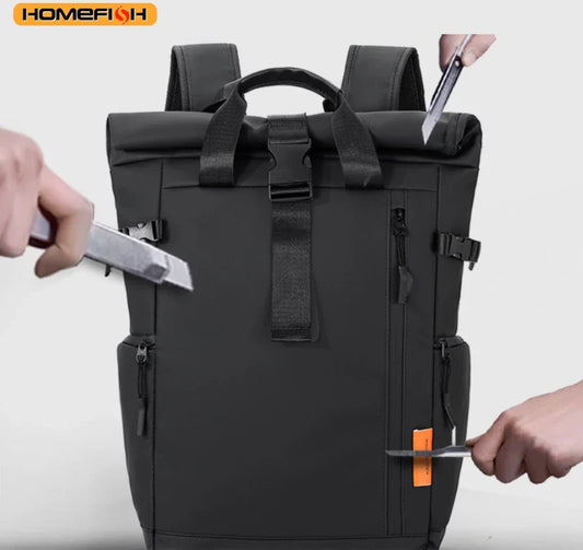 HOMEFISH Men's Travel Bag Laptop Computer Backpack Outdoor Waterproof Camping Hiking School Bag College Business Rucksack