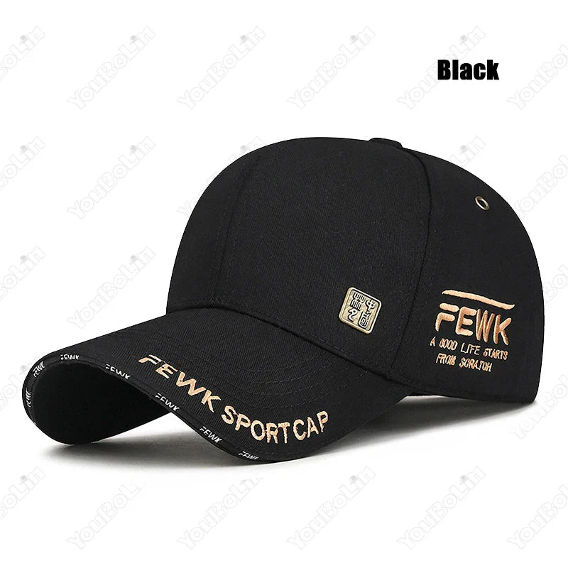 High Quality Chinese Style FEWK Letter Embroidery Cotton Adjustable Baseball Cap Sun Hat Trucker Caps Dad Hats