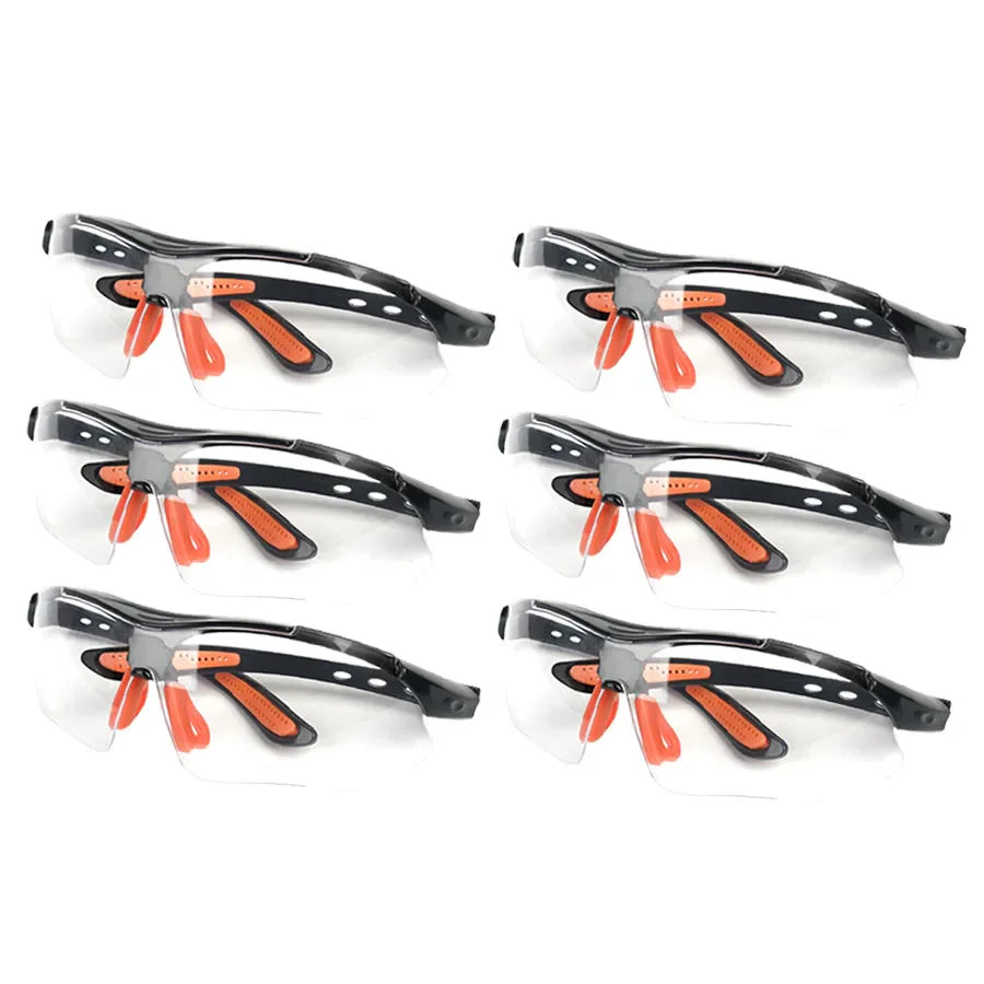 1/6PCS Safety Goggles Eye Glasses for Cycling Working Women Men Clear Eye Sand Prevention Anti-Splash Wind Dust Proof Eyewears