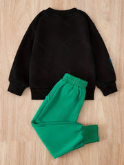 Autumn Children Boy Clothes Set Baby Girls Cartoon Embroidery Bear Sweatshirts Pullover Top and Pants Suit Teenage Tracksuits