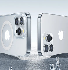 Magnetic Transparent Case For iPhone 15 14 13 Pro Max Case For Magsafe Wireless Charge Shockproof Cover Anti-fall