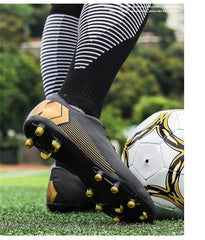 Men's Turf Soccer Shoes Kids Outdoor Long Spikes Training Ankle Football Boots