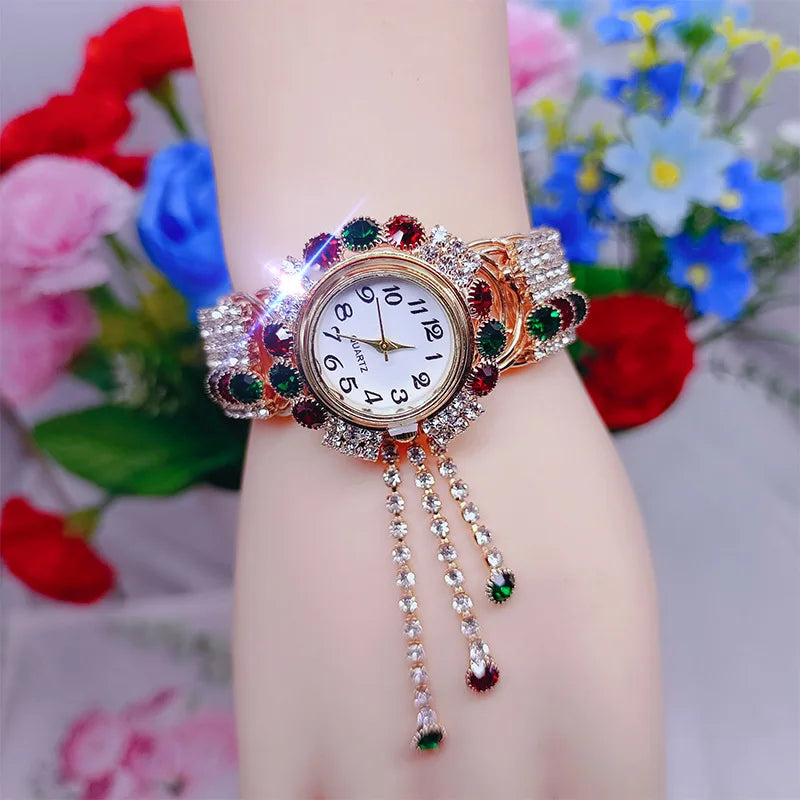 Fashion Women Watch with Shiny Diamond Watch Ladies Luxury Brand Ladies Casual Women Bracelet Crystal Watches Relogio Feminino
