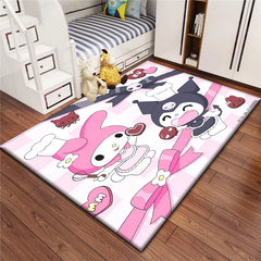 Kuromi Sanrio Lovely Carpet Rug for Living Room Bedroom Decoration Picnic Camp