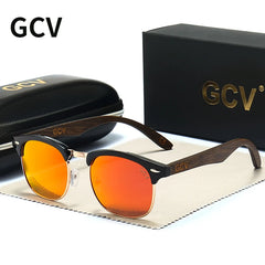 Sunglasses Men Women Polarized UV400 Protection Semi-Rimless Retro Eyewear