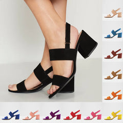 Women's Fashion Open Toe Thick Heel Sandals High-heeled Shoes