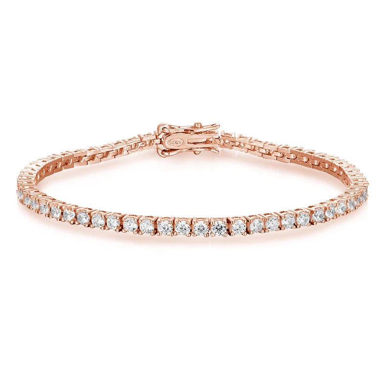 KNOBSPIN 2mm D Color Moissanite Tennis Bracelets for Woman Man Sparkling Diamonds with GRA s925 Sterling Sliver Hip Hop Bracelet