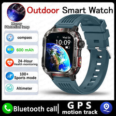 Outdoor Sports Smart Watch Men 2.01" GPS Tracker Compass LED Flashlight 600mAh Battery Waterproof Bluetooth Call Smartwatch Man