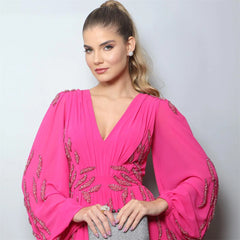 Homecoming Dresses: Occasion Dresses V Neck Long Sleeves Formal Gown