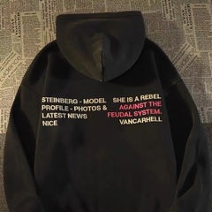 American Retro Harajuku Letter Print Women Hoodie Y2k Top High Street Oversized