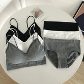 Women's Sports Bra Set Underwear Bra Korean Style Push Up No Steel Ring Bra