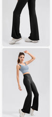 Sports Flared Leggings Womens Yoga Pants Gym Fitness Tights