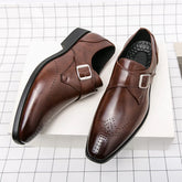 British Men Dress Shoes Plus Size 38-48 Elegant Split Leather Shoes