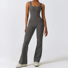 Women Jumpsuits One-Piece Yoga Suit Dance Belly Tightening Fitness Workout Set