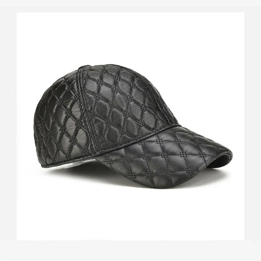 2026 Spring Genuine Sheepskin Leather 55-61CM Black Baseball Caps For Man Casual Street Gf Gorras Dad Hat