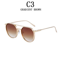 Sunglasses For Men Retro Oval Steampunk Round Shades Luxury Lunette