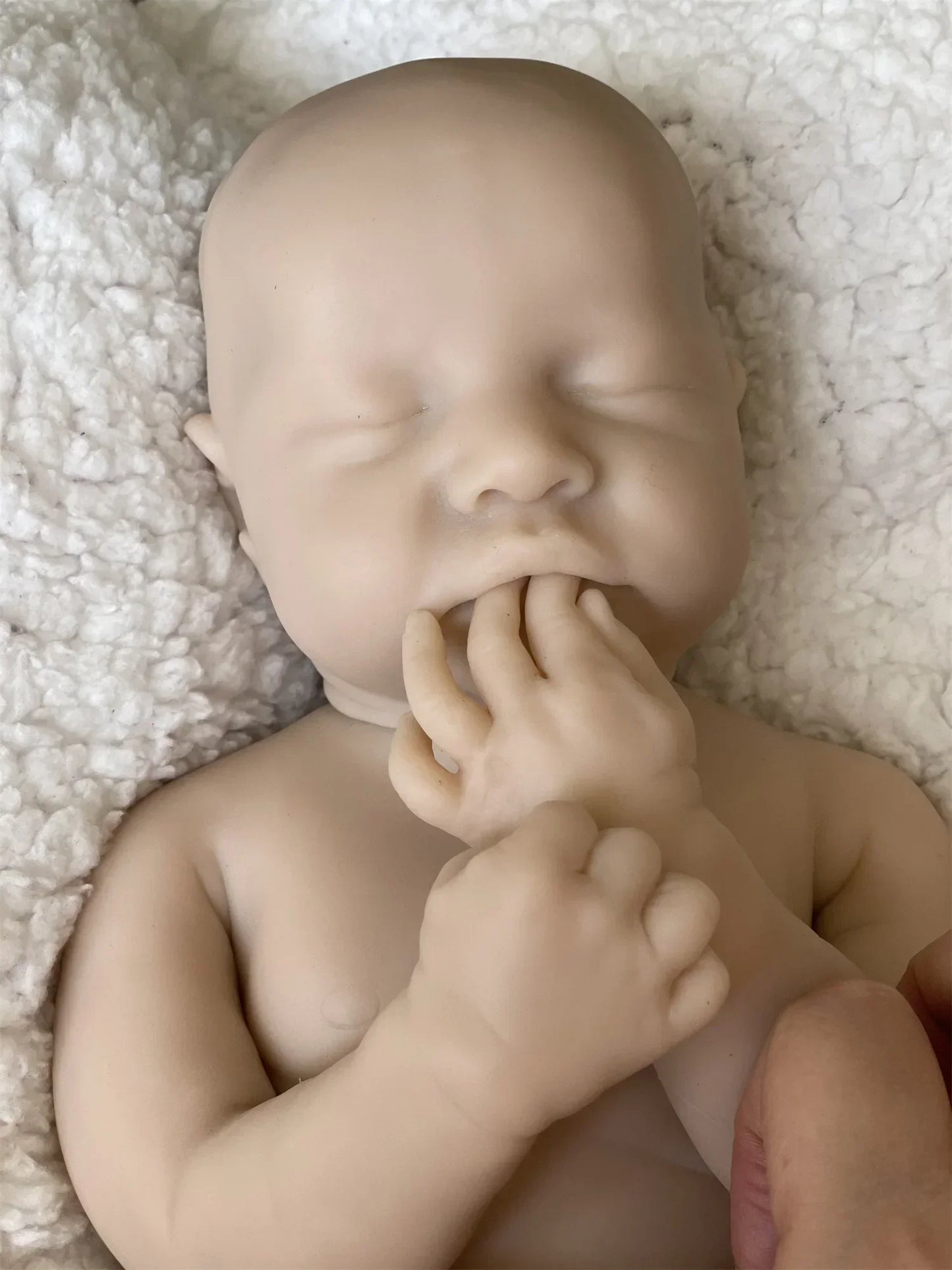 16Inch Open Mouth & Washable Levi Soft Silicone Bebe Reborn Boy Doll With 3D Painted Skin Lifelike Realistic Newborn Boy Doll