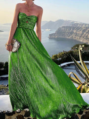 Formal attire Dresses: Long Dress Women Boho Elegant Bronzing Evening Dress