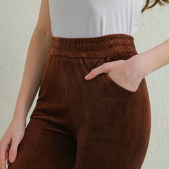 Plush Thick Casual Pants Women's Corduroy Warm Pants Autumn Winter Leggings