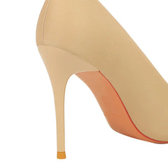 Women 10cm High Heels Satin Silk Dress Stiletto Fashion Pumps Lady Wedding Bridal