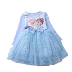 Fall Dresses for Girls Vestidos Frozen Elsa Dresses Birthday Party Long Sleeve Princess
