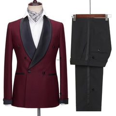 Tuxedo for Mens: Men's Suit Two Sets Wedding Bridegroom Best Man Suit Black