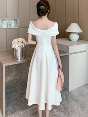 Formal attire Dresses: White Dresses for Women Classy Short Sleeve