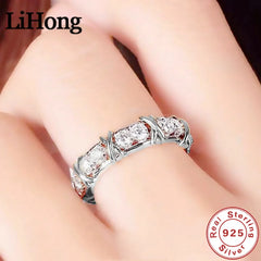Luxury 925 Sterling Silver Ring Interlaced With Aaa Zircon Crystal Ring For A Woman'S