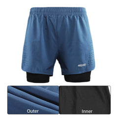 Men's Running Shorts Outdoor Sports Training Exercise Jogging Gym Fitness 2 in 1