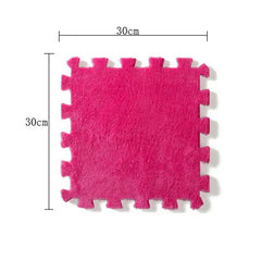 30 X 30cm EVA Foam Puzzle Mat Long Hair Carpet Soft Plush Villi Shaggy Area Rug Mats