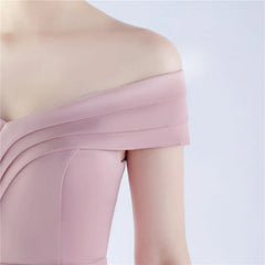 Homecoming Dresses: Women's Off Shoulder Evening Dress Long Soft Satin Formal
