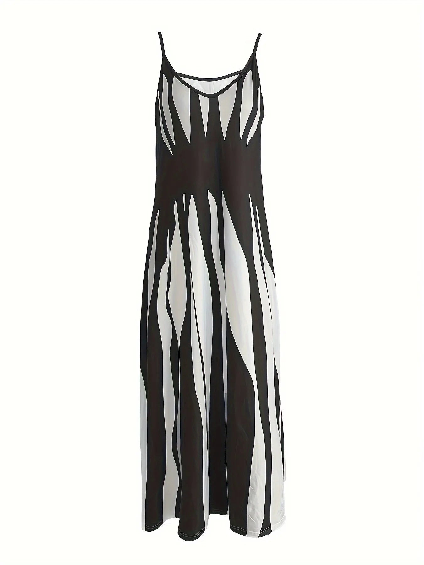 Plus Size Women's Cross border Summer Product Casual Print Sling Dress