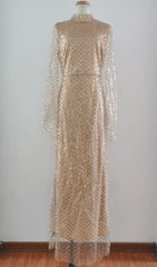 Evening Dresses: Elegant O Neck Sequin Evening Dresses Long Women