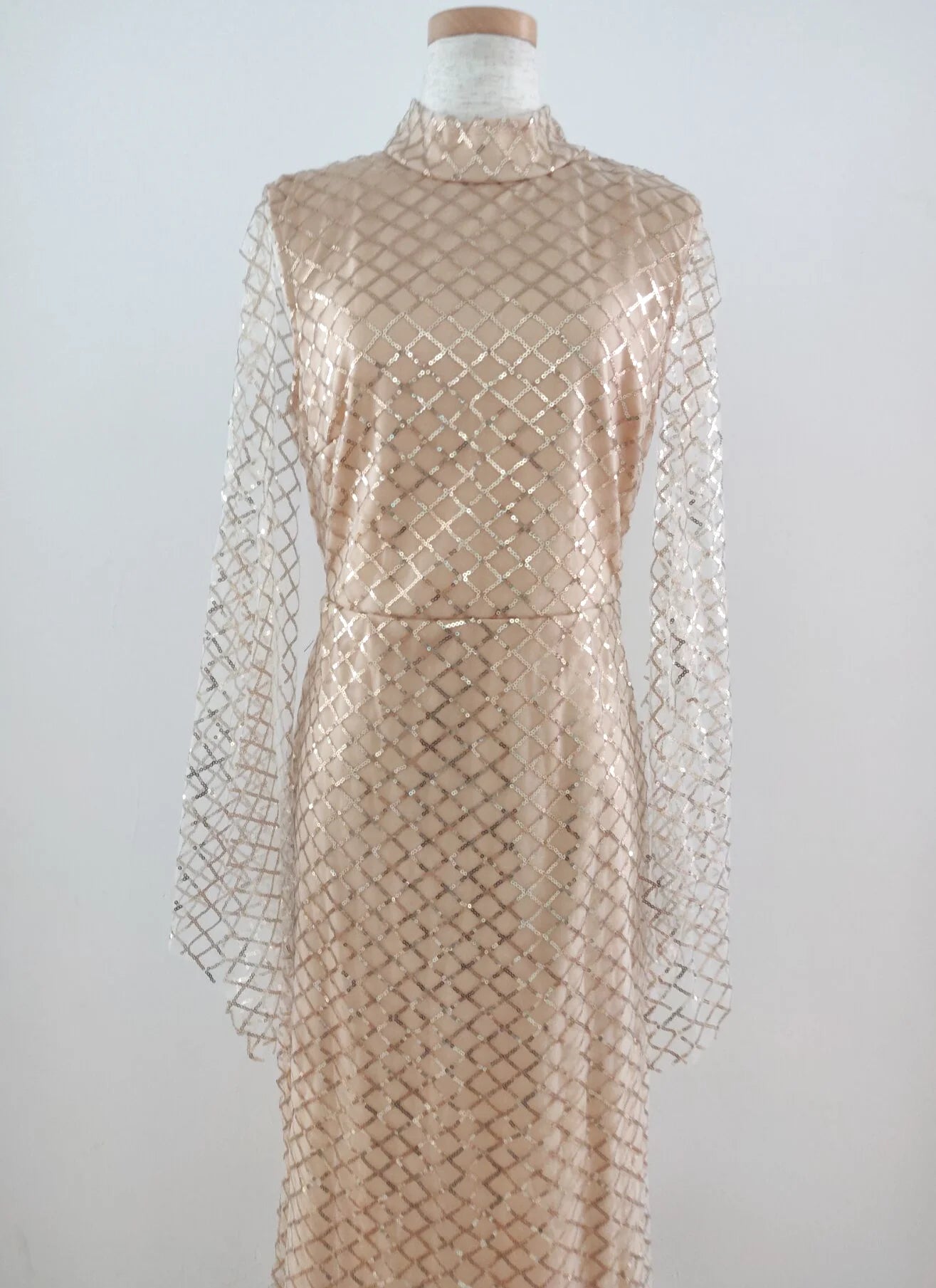 Evening Dresses: Elegant O Neck Sequin Evening Dresses Long Women