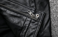 leather jacket casual denim leather coat leather coat PU washed leather, leather soft
