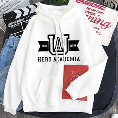Anime Hoodies Simple Men Plus Size Streetwear Casual Warm Kangaroo Pocket