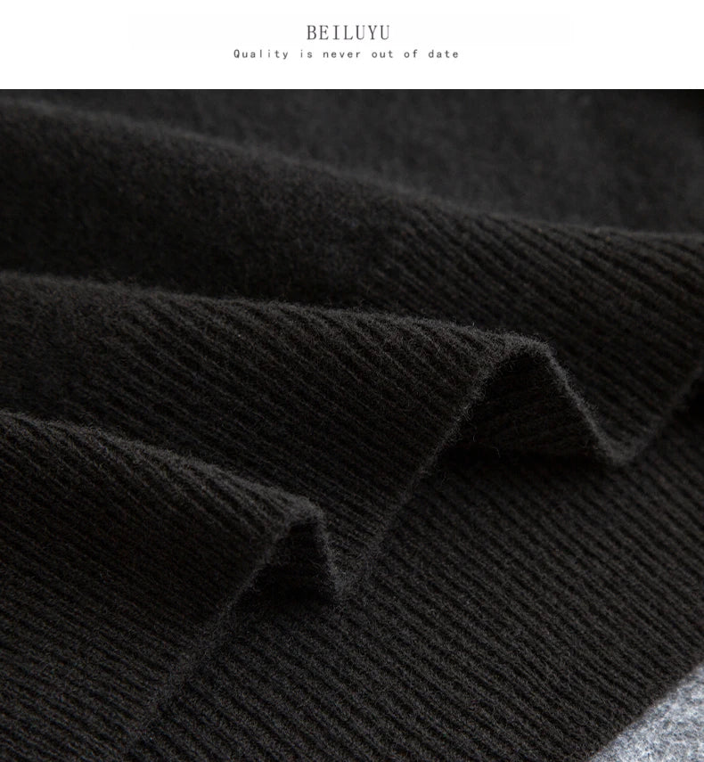 Fashion Men's 100% Wool Pullover Half-high Collar Sweater Autumn Winter Warm Top