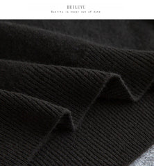 Fashion Men's 100% Wool Pullover Half-high Collar Sweater Autumn Winter Warm Top