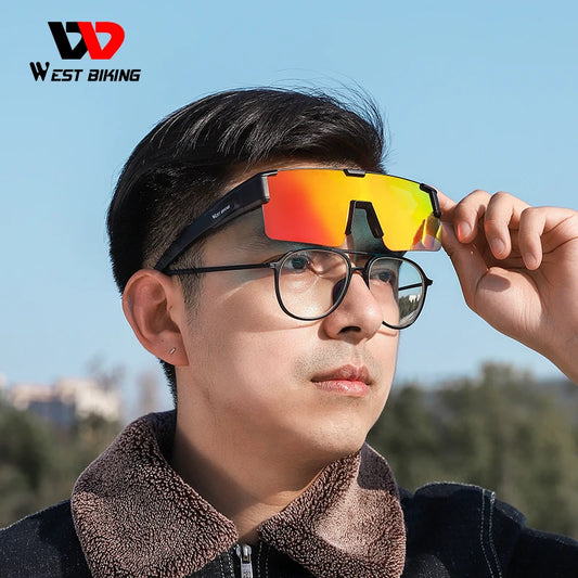 Sunglass Photochromic Cycling Glasses Men Women Fit Over Myopia Glasses