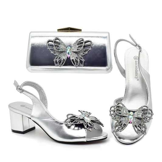 Matching Shoes and Bags: Italian Design Gold Color Women Matching Shoes And Bag