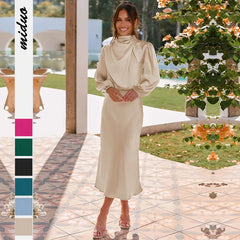 Formal attire Dresses: Long Sleeve Loose Fitting Dress Elegant Women's Evening Dress