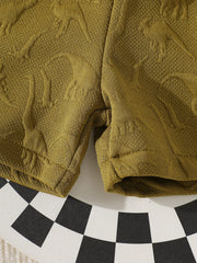 Summer Toddler Boy's 2 Piece Outfits Bamboo Fiber Short Sleeve T Shirt Dinosaur Shorts Set 1-8years Boy Daily Outdoor Outfits