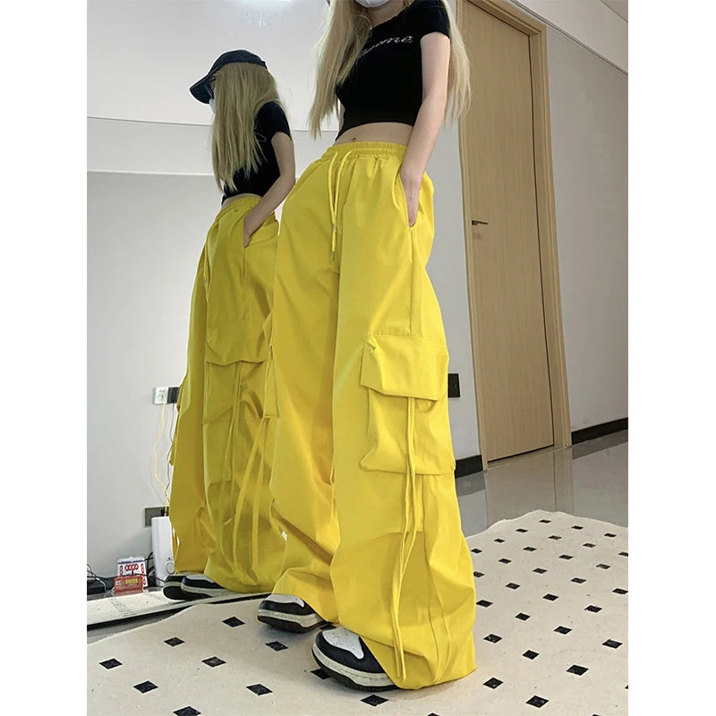 Y2K Cargo Pants Women Streetwear Oversized Wide Leg Sweatpants