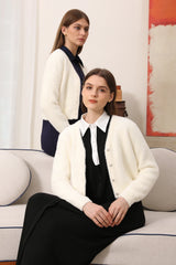 Autumn and Winter Women Mohair Cardigan Customized