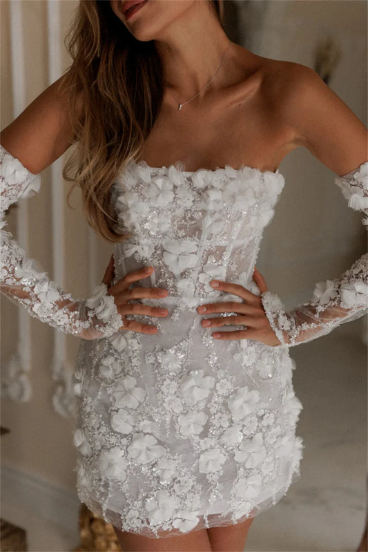 Homecoming Dresses: Prom Dresses Flower Lace Embroidery Evening Dress