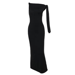 Evening Dresses: Long Dress Fashionable Style Simple Tie up Dress Women