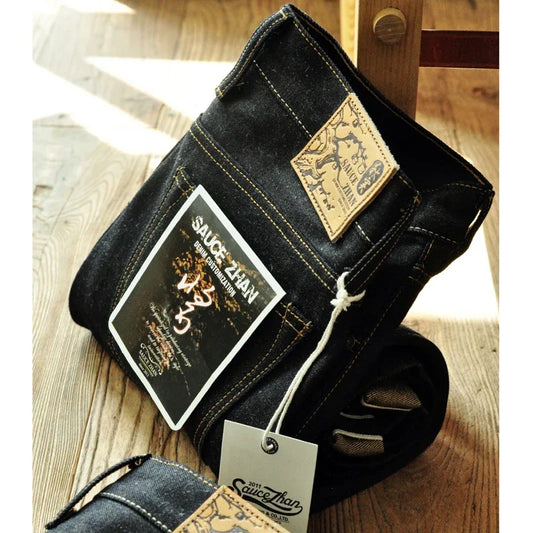 Men Jeans Color Cotton and Linen Selvedge Sanforized
