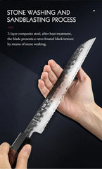 1PC-5PC Kitchen Knife Set Chef Utility Stainless Steel 3 Layers Composite