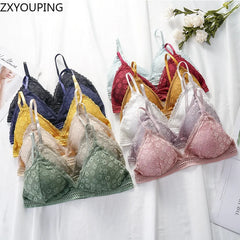 3 Piece Set Bra Lace Beauty Back Suit Underwear Gather Seamless