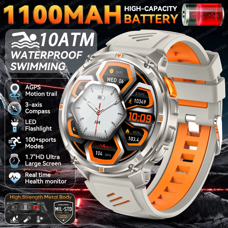2026 New T-Rex3 Pro GPS Tracker Smartwatch Men 120-Day Standby 1100mAh Clock Rugged Outdoor Sport 10ATM Waterproof Call Watches